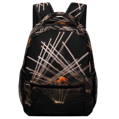 yanfind Children's Backpack Fireworks Fire Display Night Light Explosion Fountain Darkness Event Fte Midnight Diwali Preschool Nursery Travel Bag