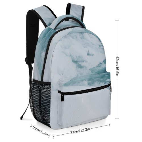 yanfind Children's Backpack Iced Iceberg River  Iceland Pictures Winter Outdoors Stock Waterfall Snow Preschool Nursery Travel Bag