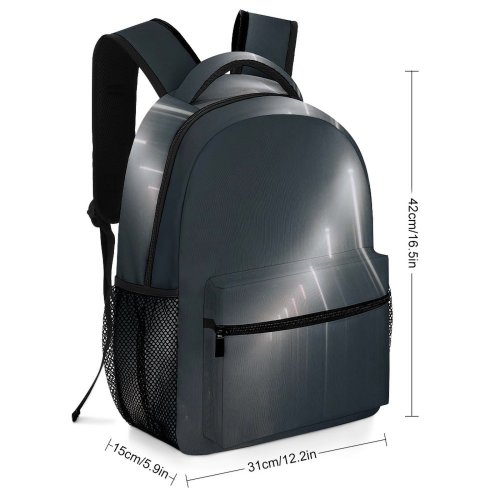 yanfind Children's Backpack  Focus Fog Street Dark Time Illuminated Lamp Lights Landscape Lamps Evening Preschool Nursery Travel Bag