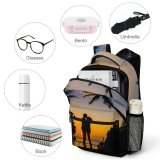 yanfind Children's Backpack Backlit Sand Maldives Vegetation Romance Vacation Palm Coconut Affection Affair Sunset Romantic Preschool Nursery Travel Bag