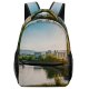 yanfind Children's Backpack Grass Tree River Outdoors Castle Lake Reflection Town Preschool Nursery Travel Bag