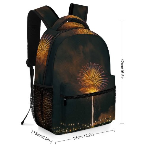 yanfind Children's Backpack Festival Evening Dark Time Sparks Pyrotechnics Night Lights Luminescence Display Fireworks Preschool Nursery Travel Bag