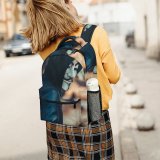 yanfind Children's Backpack  Focus Street City Face Halloween Daytime Horror Disguise Expression Facial Wear Preschool Nursery Travel Bag