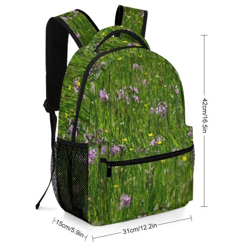 yanfind Children's Backpack Field Grassland Outdoors Countryside Farm Rural Meadow Plant  Flower Dianthus Preschool Nursery Travel Bag