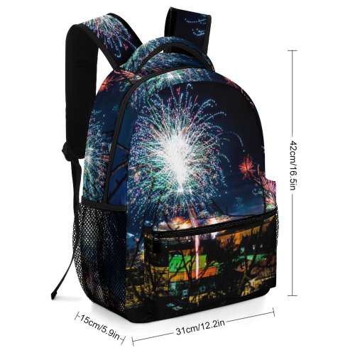 yanfind Children's Backpack Festival Dark Illuminated Lights Fireworks Evening Energy Event Light Explosion Outdoors Preschool Nursery Travel Bag
