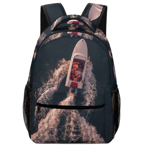 yanfind Children's Backpack Golden Footage Sports Boat Transportation Outdoors Hour Aerial Shot Drone Watercraft System Preschool Nursery Travel Bag