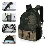 yanfind Children's Backpack Grassland Sheep Travel Landscape Reindeer Outdoors Cattle Deer Motion Tree Antelope Grass Preschool Nursery Travel Bag