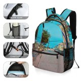 yanfind Children's Backpack  Bus Sidewalk Street City Time Movement Downtown Lapse Fast Transport Travel Preschool Nursery Travel Bag