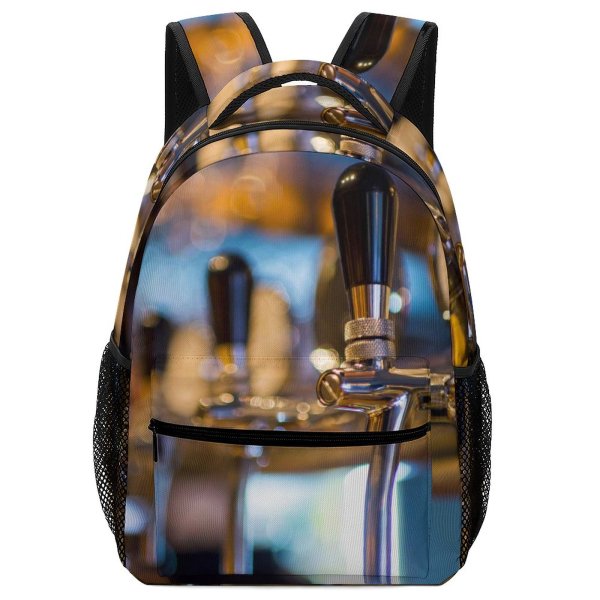 yanfind Children's Backpack  Tap Distillery Metal Shiny Brewery Pub Lager Beer Restaurant  Machine Preschool Nursery Travel Bag