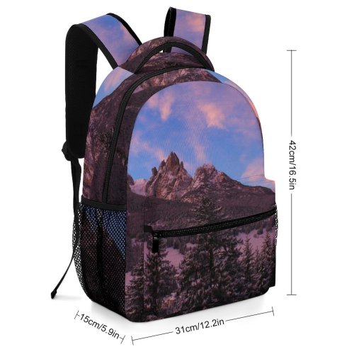 yanfind Children's Backpack Flora Range Crest Tree Hill  Vajolet Snow Plant Sunset Spruce Preschool Nursery Travel Bag
