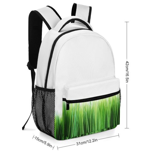 yanfind Children's Backpack Art Border Texture Canvas Design Copyspace Plants Abstract Isolated Grass Wheatgrass Plant Preschool Nursery Travel Bag