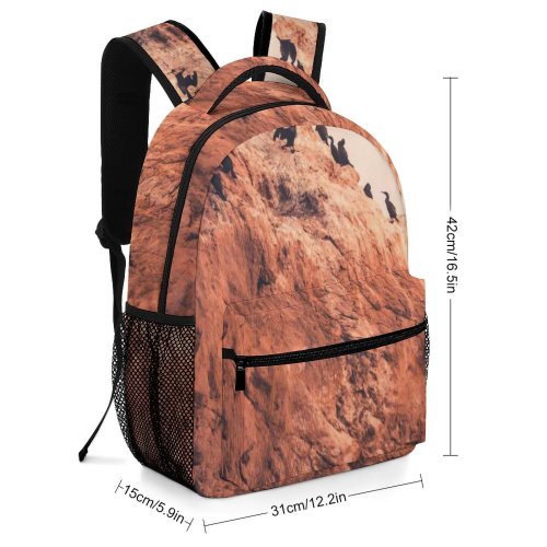 yanfind Children's Backpack Cliff Outdoors Birds   Usa Moody   Stone Texture Gradient Preschool Nursery Travel Bag