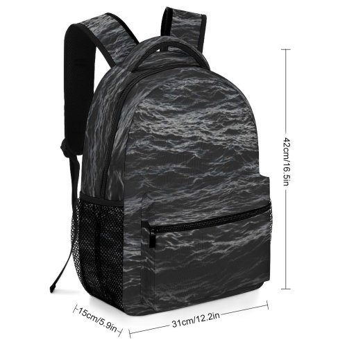 yanfind Children's Backpack Dark H Ripple O Grey Sea Liquid Bird's Preschool Nursery Travel Bag
