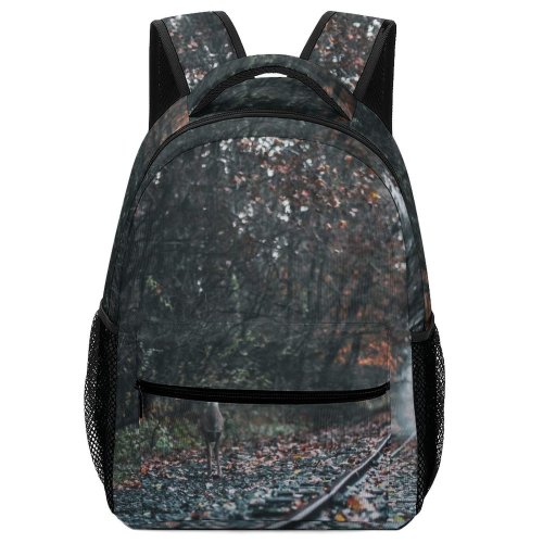 yanfind Children's Backpack Woods Deer Fall Alone Train Trees Wild Preschool Nursery Travel Bag