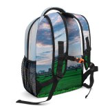 yanfind Children's Backpack Countryside  Pictures Grassland Outdoors Grey Sunset Free D Sky Field Preschool Nursery Travel Bag