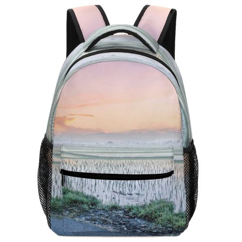 yanfind Children's Backpack Field Grassland Outdoors Countryside Paddy Land Plant Vegetation Road HDR Landscape Morning Preschool Nursery Travel Bag