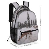 yanfind Children's Backpack Frozen Daylight Freezing Deer Frost Coniferous Frosty Winter Outdoors Reindeer Scenic Woods Preschool Nursery Travel Bag