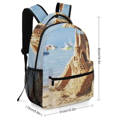 yanfind Children's Backpack Boats Dream Sand Trip Ocean Colorful Dos Outdoors Transportation Wallpapers Preschool Nursery Travel Bag