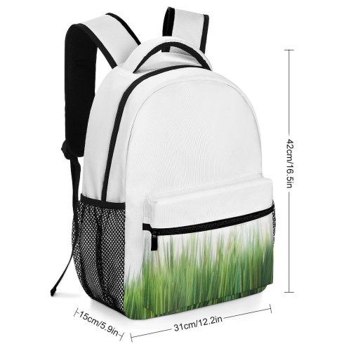 yanfind Children's Backpack Art Border Texture Pitch Design Field Copyspace Abstract Isolated Grass Vegetation Grassland Preschool Nursery Travel Bag