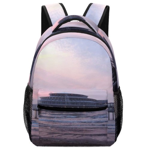yanfind Children's Backpack Beach Sand Hollland Nederland Scheveningen Evening Quiet Chairs Lay Strips Remind Sky Preschool Nursery Travel Bag