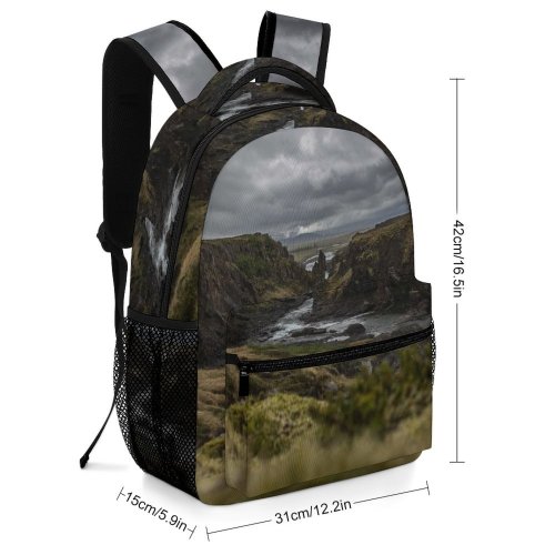 yanfind Children's Backpack Europe Exploration Clouds Climbing Sunset Grass Adventure Landscape Waterfalls Daylight Travel Waterfall Preschool Nursery Travel Bag