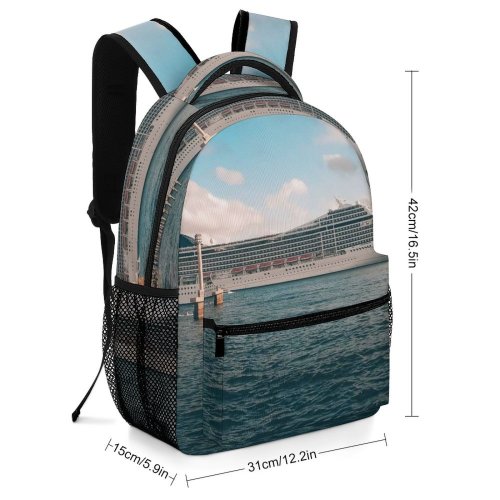 yanfind Children's Backpack Bay Ship Daylight Sky Travel Transportation Sea Outdoors Watercraft System Cruise Ocean Preschool Nursery Travel Bag
