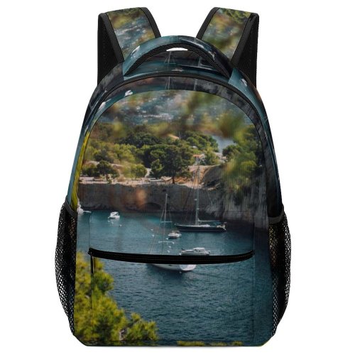 yanfind Children's Backpack Bay Tourism Adventure Landscape Daylight Travel Island Watercrafts Boat River Transportation Outdoors Preschool Nursery Travel Bag