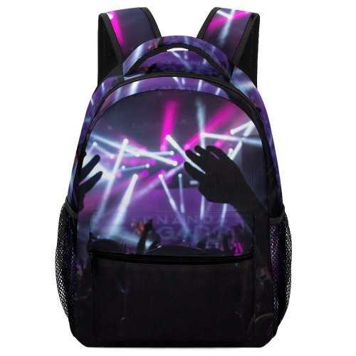 yanfind Children's Backpack Entertainment Dark Performance Lights Nightclub Hands Crowd Energy Audience Picture Musician Preschool Nursery Travel Bag