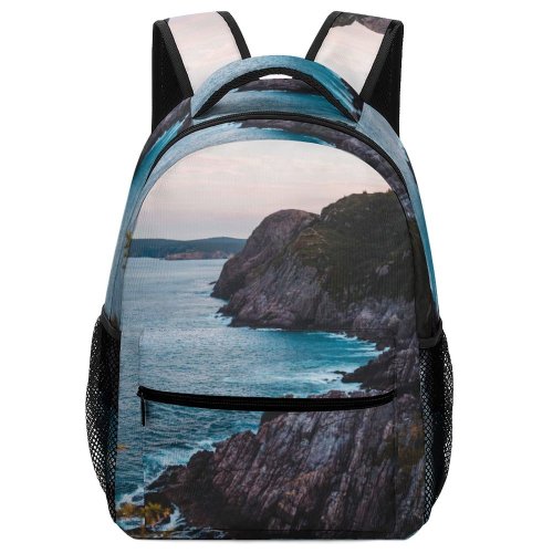 yanfind Children's Backpack Bay Picturesque Coast Rough Nobody Sunset Destination Marine  Evening Energy Storm Preschool Nursery Travel Bag