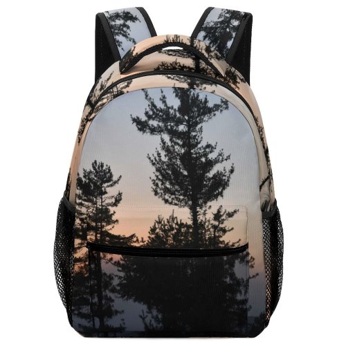 yanfind Children's Backpack Abies Silhouette Evening Tree Treetop Pine Plant Fir Sunset Free Dusk Preschool Nursery Travel Bag