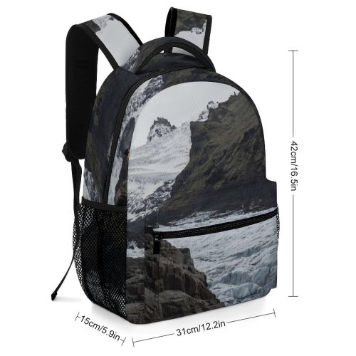yanfind Children's Backpack Landscape Thinking Iceland Country Pictures Outdoors Grey Snow  Listen Preschool Nursery Travel Bag