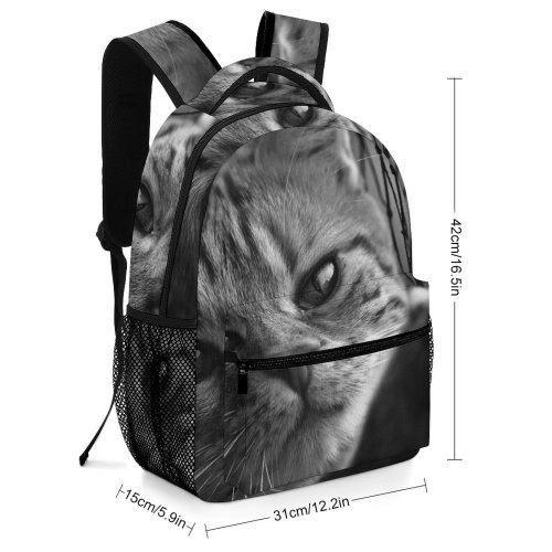yanfind Children's Backpack Kitty Leaning  Pet Chain Fence Tabby Cute Adorable Face Cat Preschool Nursery Travel Bag