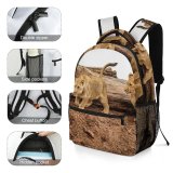 yanfind Children's Backpack  Tree Wild Lioness Cat Wildlife Fur Big Logs Carnivore Lion Trunks Preschool Nursery Travel Bag