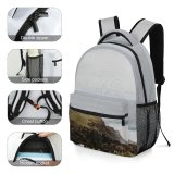 yanfind Children's Backpack Flora Coast Bush Promontory Tree Princeville States Domain Plant Ocean Public Preschool Nursery Travel Bag