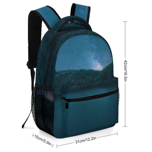 yanfind Children's Backpack Dark Scenery Landscape Evening Space Island Outdoors Scenic Horizon Starry Lake Preschool Nursery Travel Bag