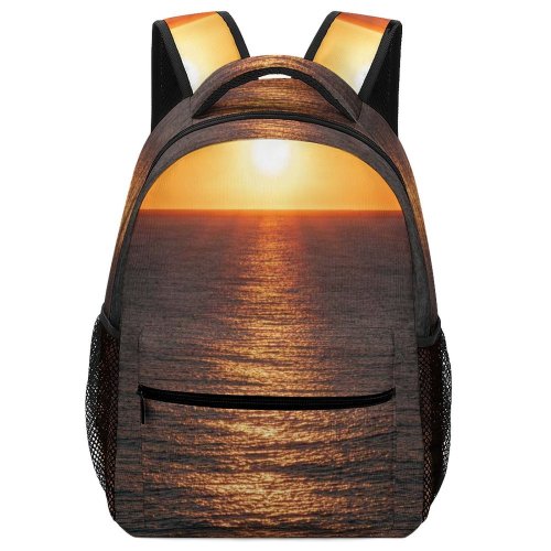 yanfind Children's Backpack Golden Coast Rocky Sunlight Sunset Light Beach Sunrise Tropical Hour Preschool Nursery Travel Bag