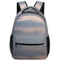 yanfind Children's Backpack Fog Outdoors Mist Sky Finland Grey Beautiful Landscape Cloud Mirror Like Lake Sunrise Preschool Nursery Travel Bag