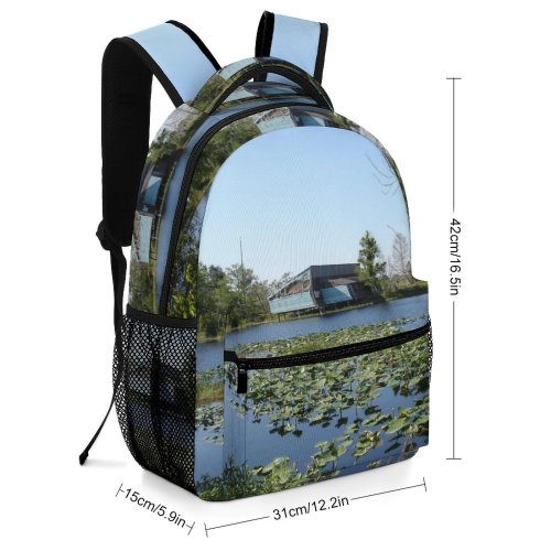 yanfind Children's Backpack Everglades River Preserve Park still Grass Pond Tranquility Rural Lake Plants Preschool Nursery Travel Bag