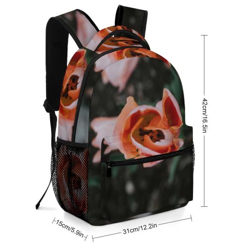 yanfind Children's Backpack  Flower Plant Rose Tulip Petal Geranium Pollen Petals Drop Rainfall Blush Preschool Nursery Travel Bag