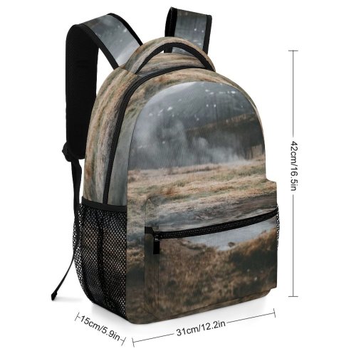 yanfind Children's Backpack Eruption Iceland Pictures Outdoors Stock Grey Free Volcano Geyser  Images Preschool Nursery Travel Bag