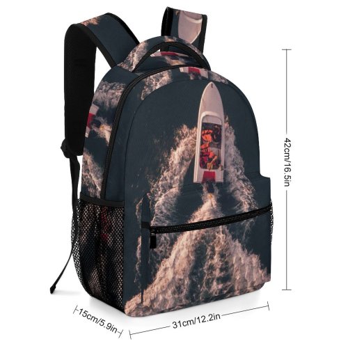 yanfind Children's Backpack Golden Footage Sports Boat Transportation Outdoors Hour Aerial Shot Drone Watercraft System Preschool Nursery Travel Bag