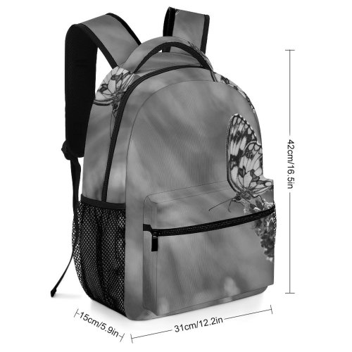 yanfind Children's Backpack Grey Invertebrate Insect Plant Butterfly  Flower Creative Commons Preschool Nursery Travel Bag