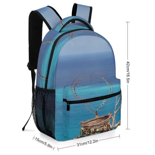 yanfind Children's Backpack Bay Landscape Summer Boat Travel Sand Sea Seascape Island Outdoors Seashore Vacation Preschool Nursery Travel Bag