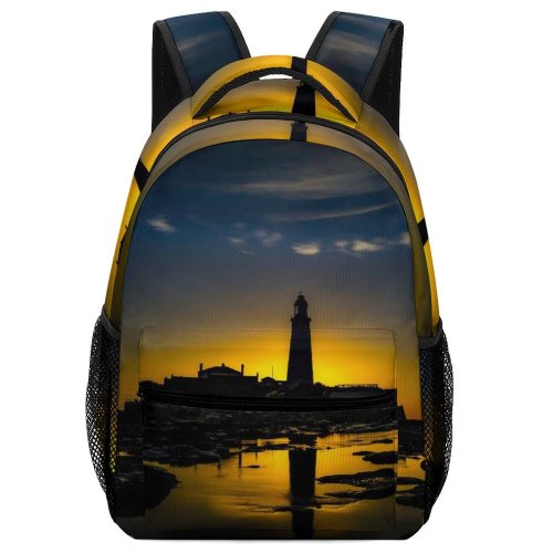 yanfind Children's Backpack Bay Dark St. Sunset Evening Whitley Island Causeway Beach Mary's UK Architecture Preschool Nursery Travel Bag