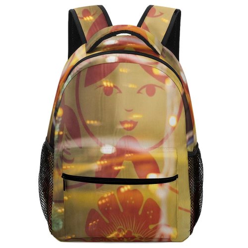 yanfind Children's Backpack Festive Tree Giant Showcase Tourism Weekend City Winter Design Shining Preschool Nursery Travel Bag