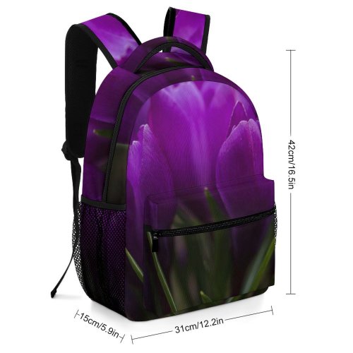 yanfind Children's Backpack Flower Crocus Plant Flora  Purple Petal Dark Crocuses Leaf Concept Garden Preschool Nursery Travel Bag