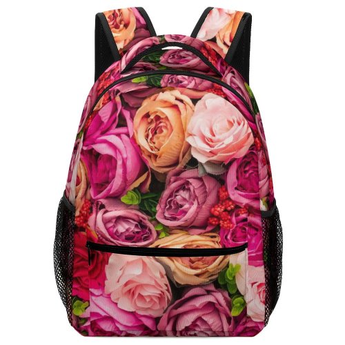 yanfind Children's Backpack Flower Bouquet Plant Arrangement  Valentines Rose Floral Design Graphics Art Love Preschool Nursery Travel Bag