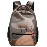 yanfind Children's Backpack Freedom Sand Sunset Seagulls Travel Beach Wildlife Outdoor Outdoors Seashore Feed Preschool Nursery Travel Bag