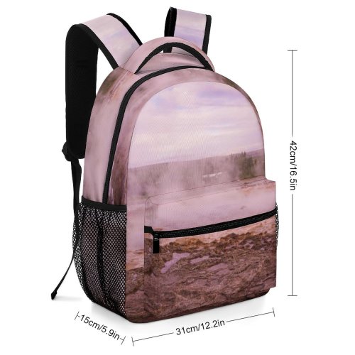 yanfind Children's Backpack Eruption Domain Pictures Outdoors Volcano Public Geyser  Images Wallpapers Purple Preschool Nursery Travel Bag