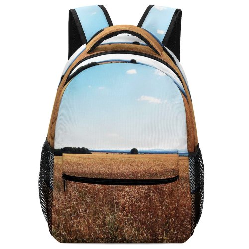 yanfind Children's Backpack Field Czech Sky Wheat Natural Landscape Farm Crop Grassland Agriculture Cloud Preschool Nursery Travel Bag